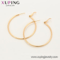 97339 xuping simple style big plain circle design 18k gold color fashion women's hoop earrings